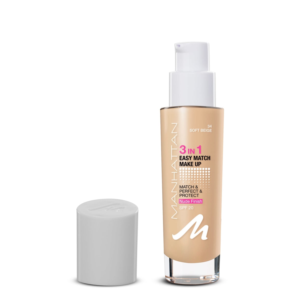 Foundation 3in1 Easy Match Soft Beige 34, LSF 20, 30 ml