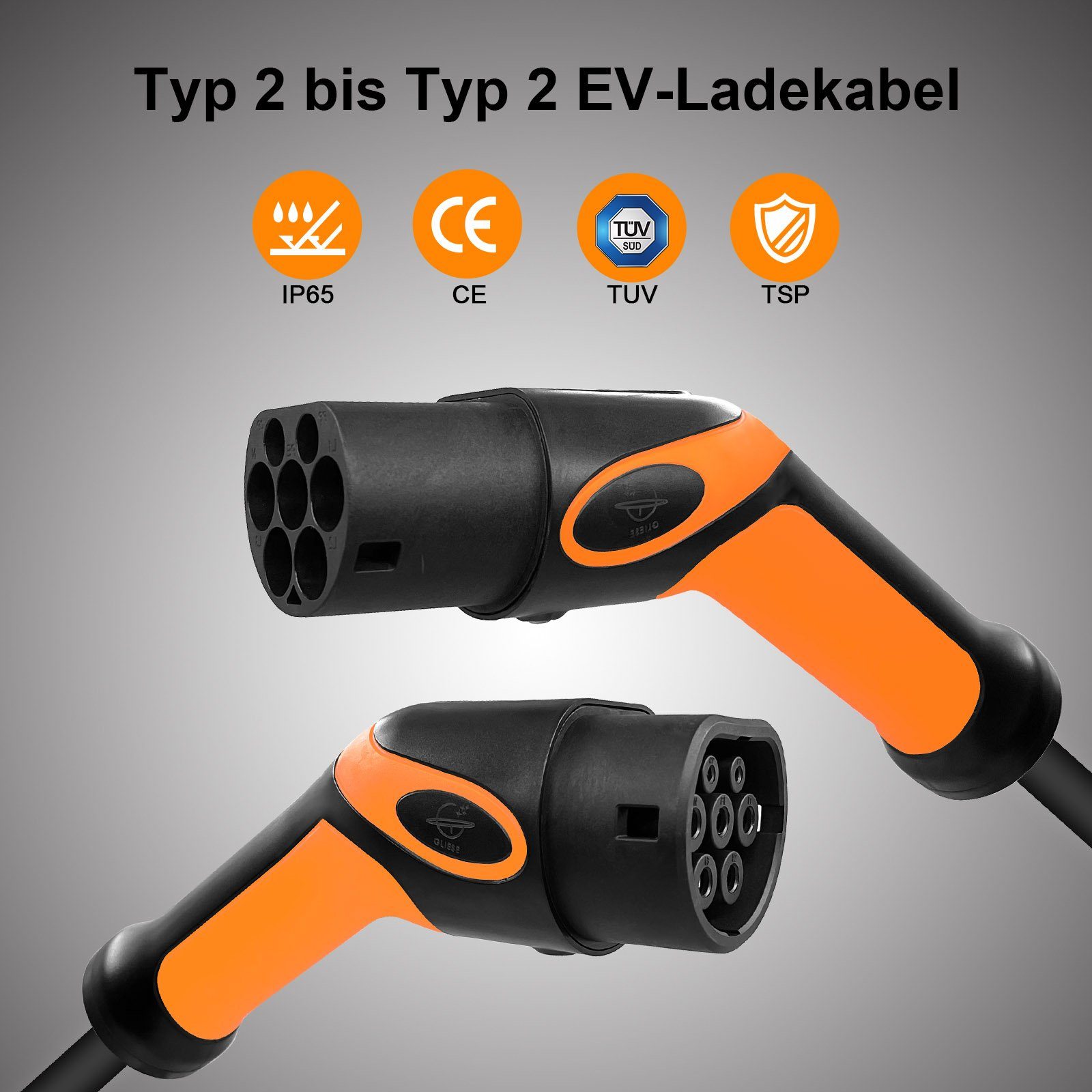 GLIESE Elektroauto-Ladestation Typ 2 Ladekabel 3 Phasig 5m