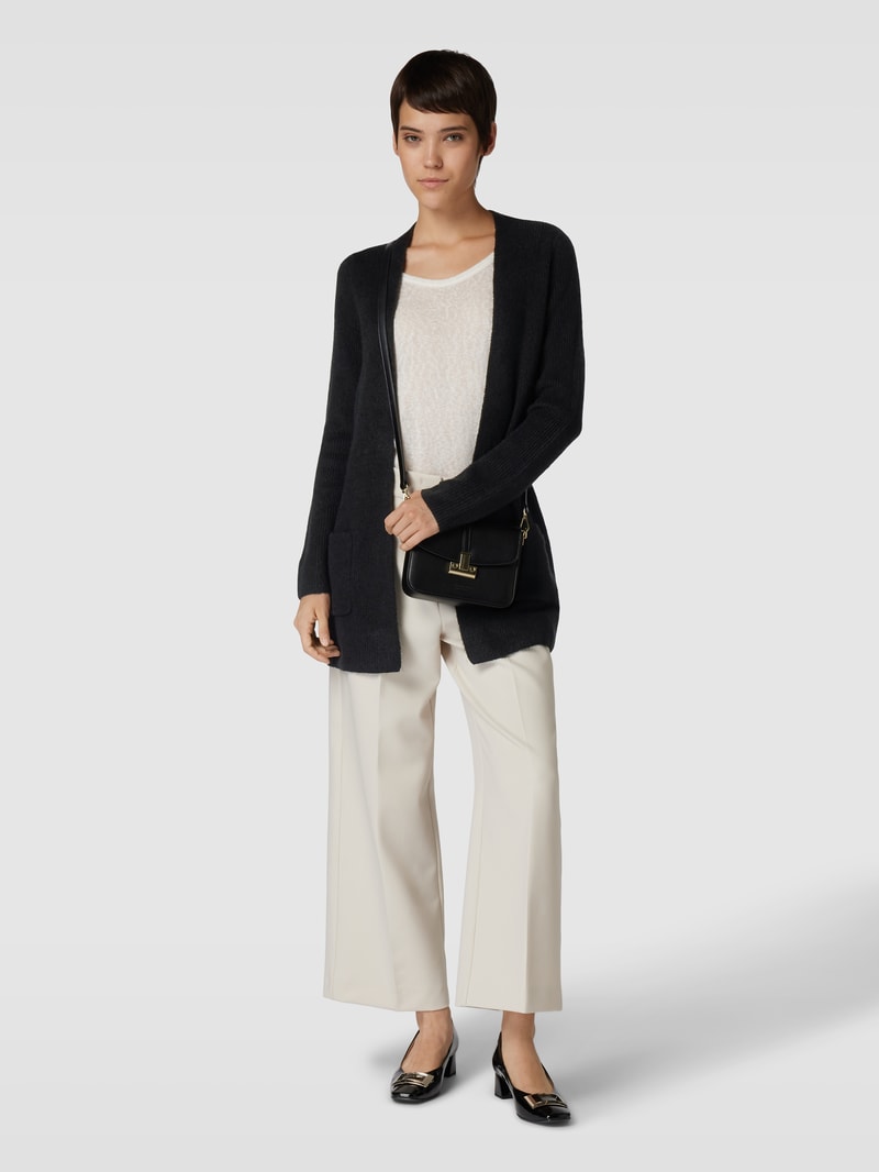 Cardigan mit Eingrifftaschen in schwarz