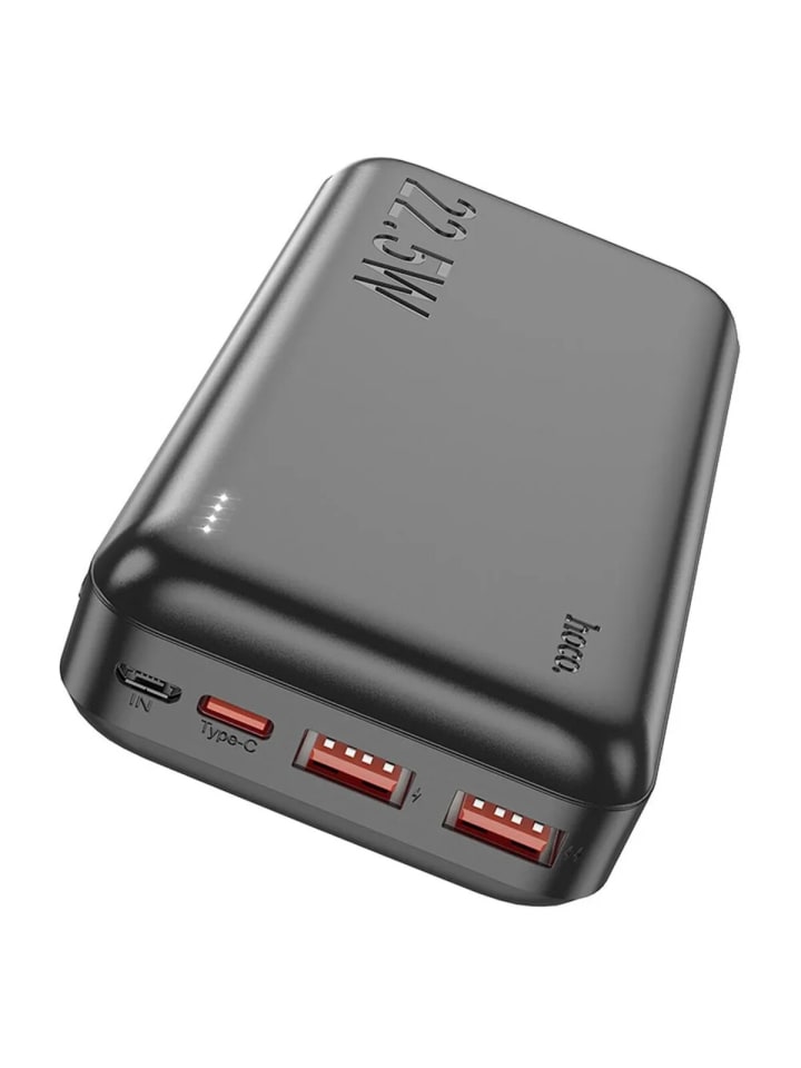 HOCO Powerbank 20000 mAh PD QC 3A 22,5W mit LED-Digitalanzeige in Schwarz günstig kaufen 14 cm