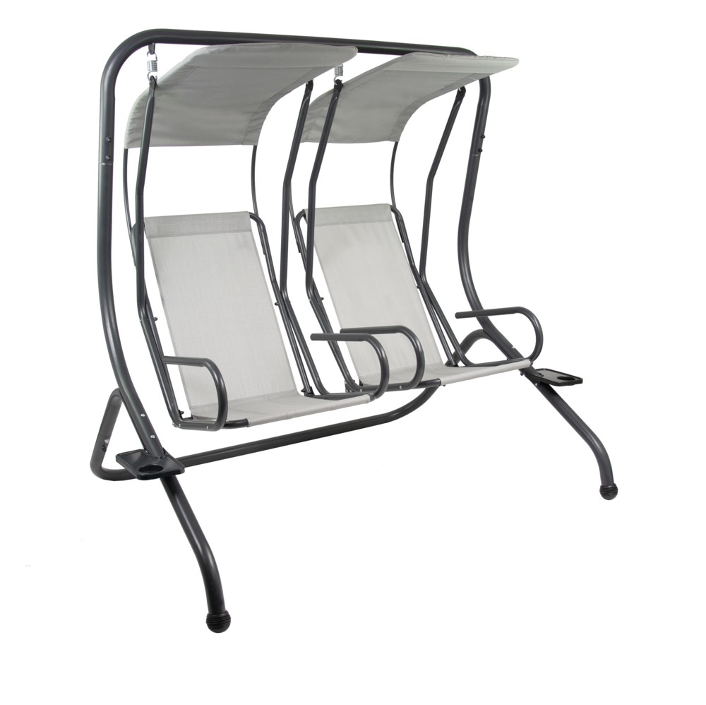 bellavista Home & GardenHollywoodschaukel 2-Sitzer mit Kissen grau/anthrazit