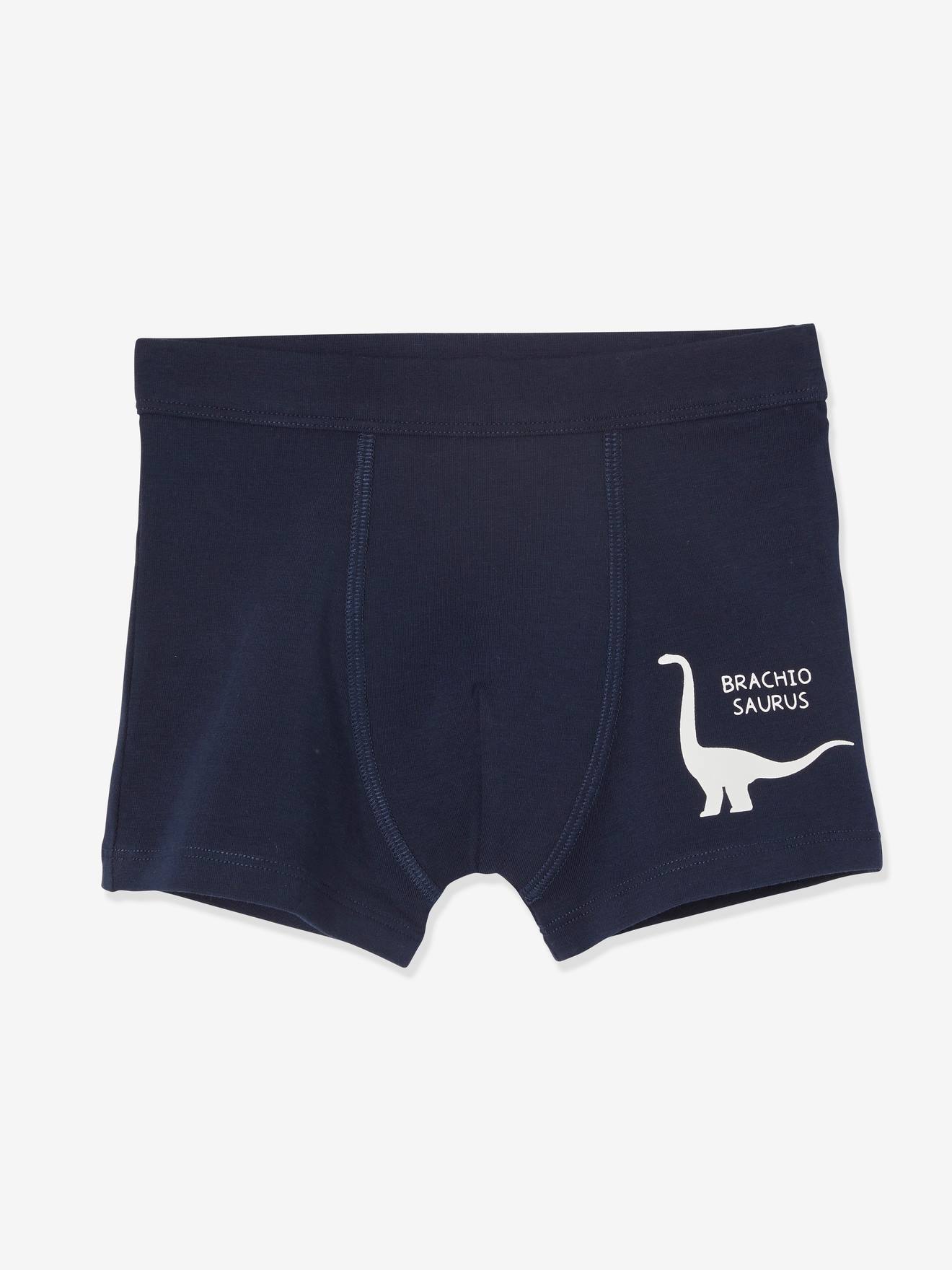 Vertbaudet 7er-Pack Jungen Boxershorts, Dinosaurier Oeko-Tex - pack wollweiß