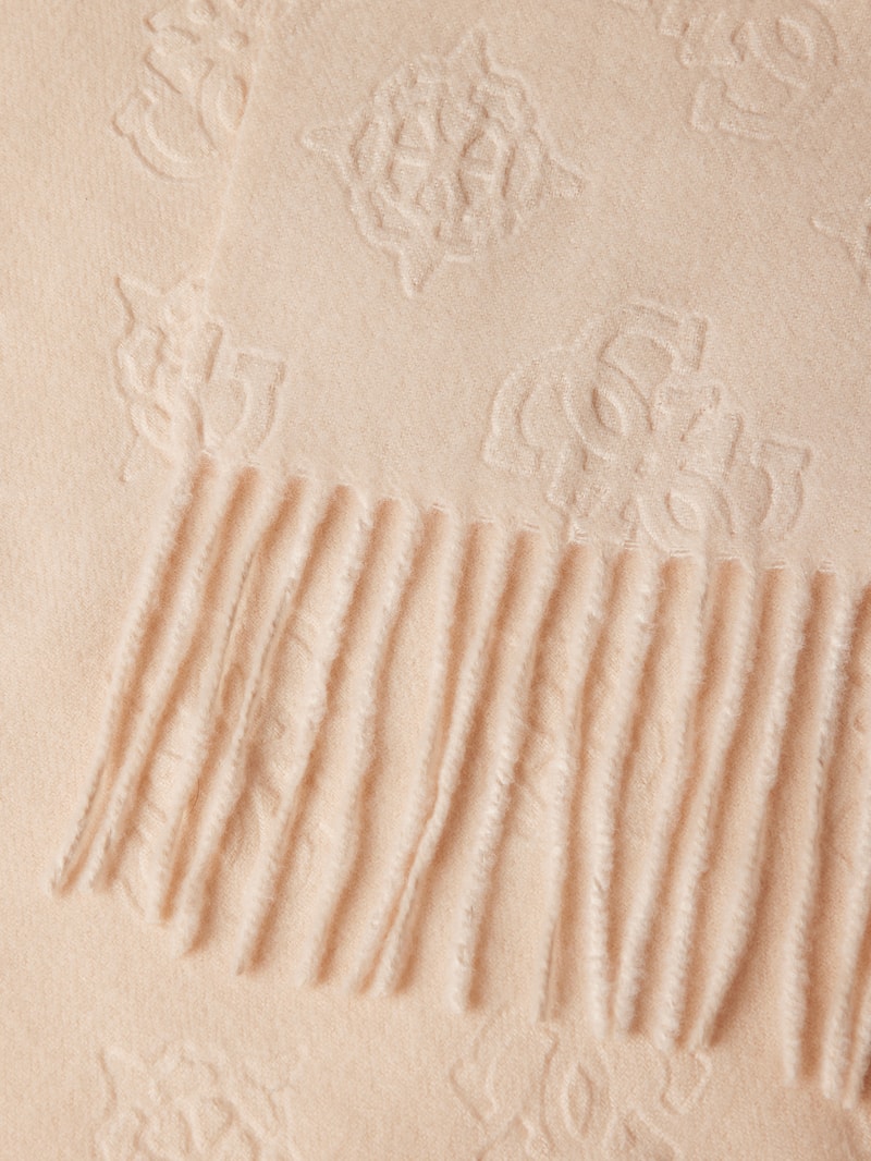 Schal mit Allover-Label-Details Modell 'JAMES' in rosé meliert