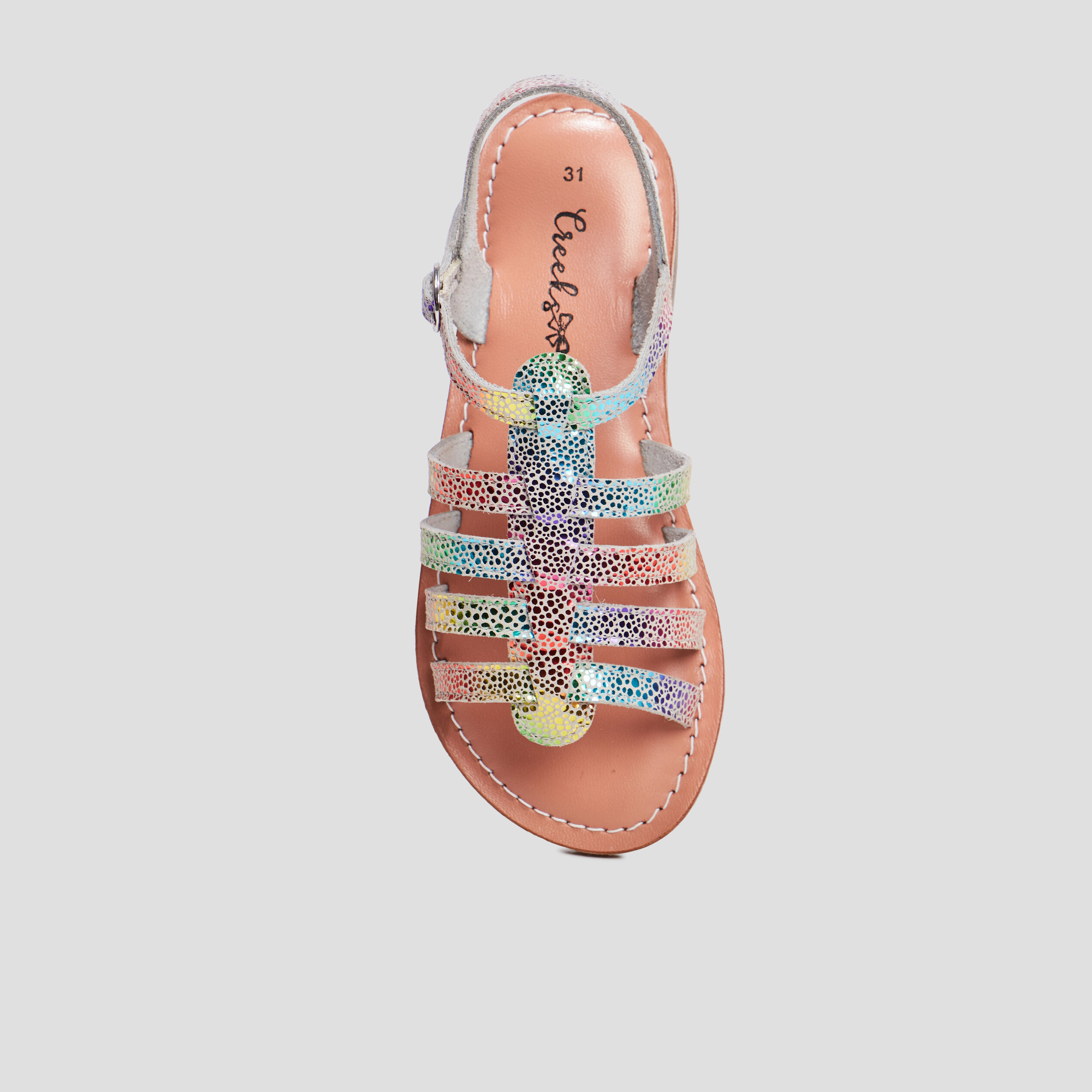 Sandales irisées en cuir Creeks multicolore fille | La Halle