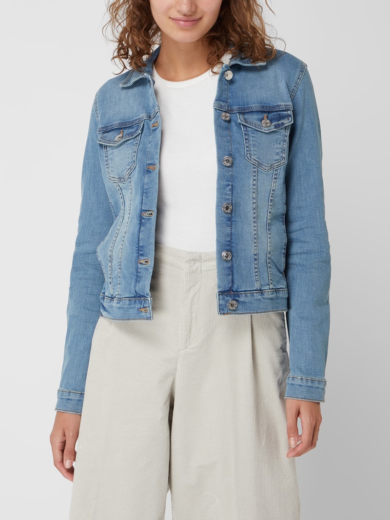 Jeansjacke im Used-Look in jeans