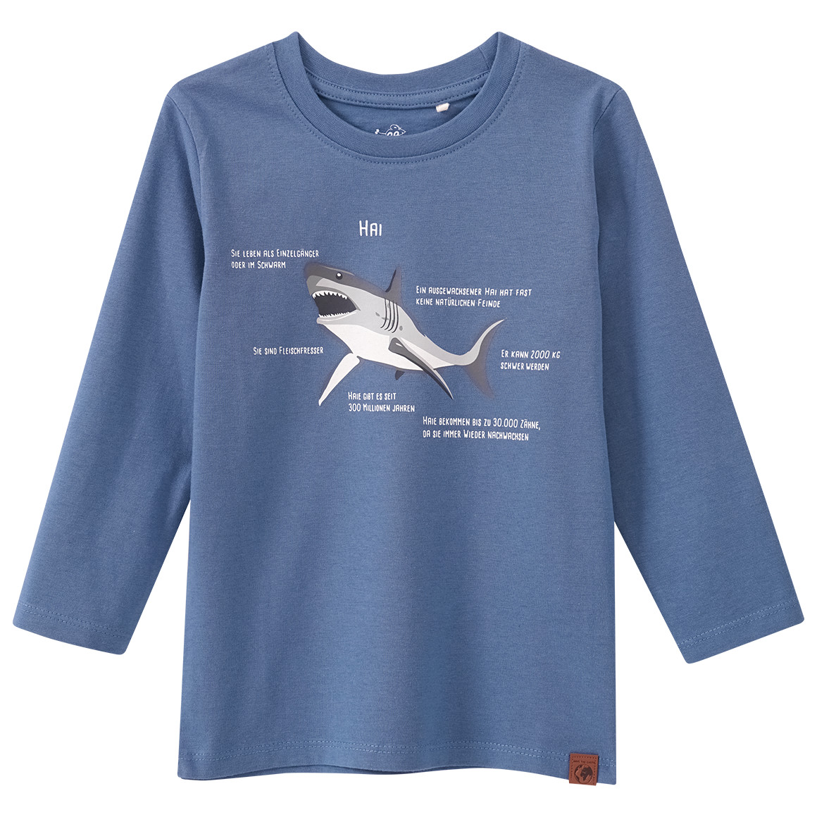 Kinder Langarmshirt mit Hai-Print