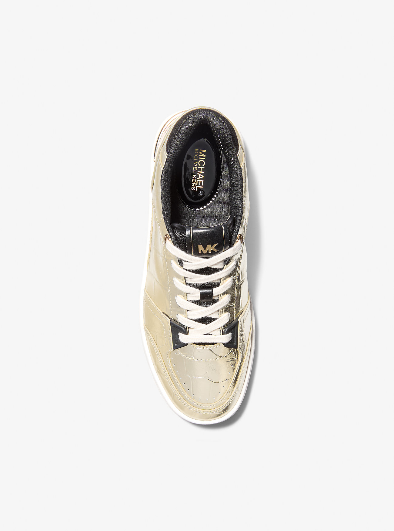 Rebel Metallic Crocodile Embossed Leather - PALE GOLD