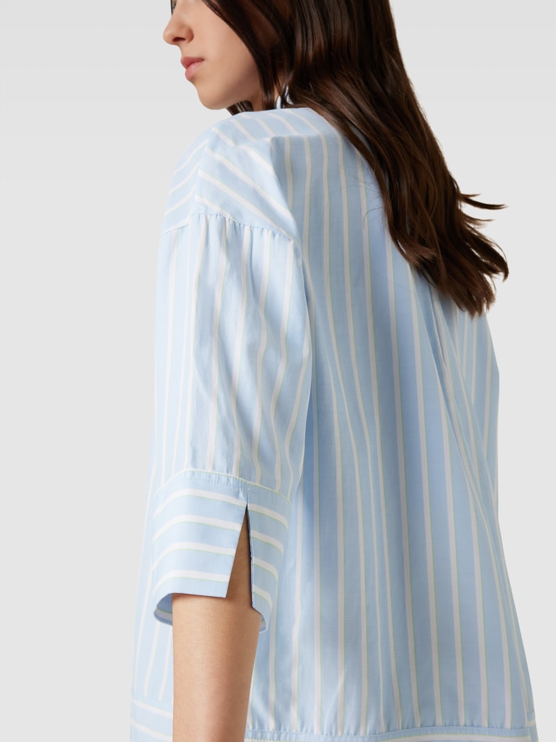 Longbluse mit Allover-Streifenmuster Modell 'KRISTY TAVOLA' in hellblau