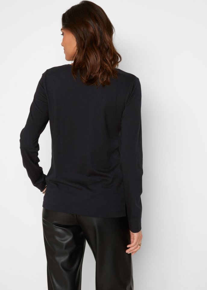 Langarmshirt mit Metallic-Print