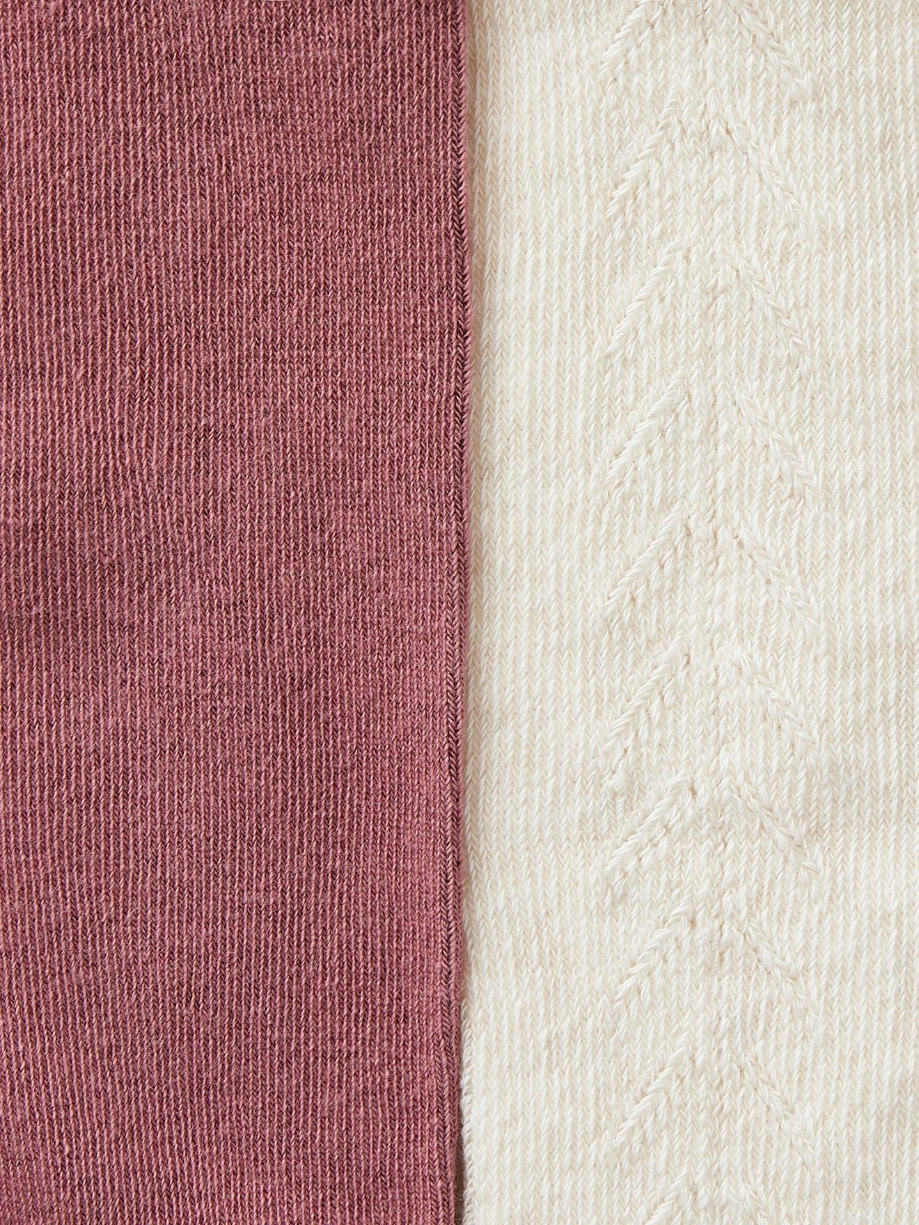 Lot de 2 paires de collants ajourés/unis bébé fille prune