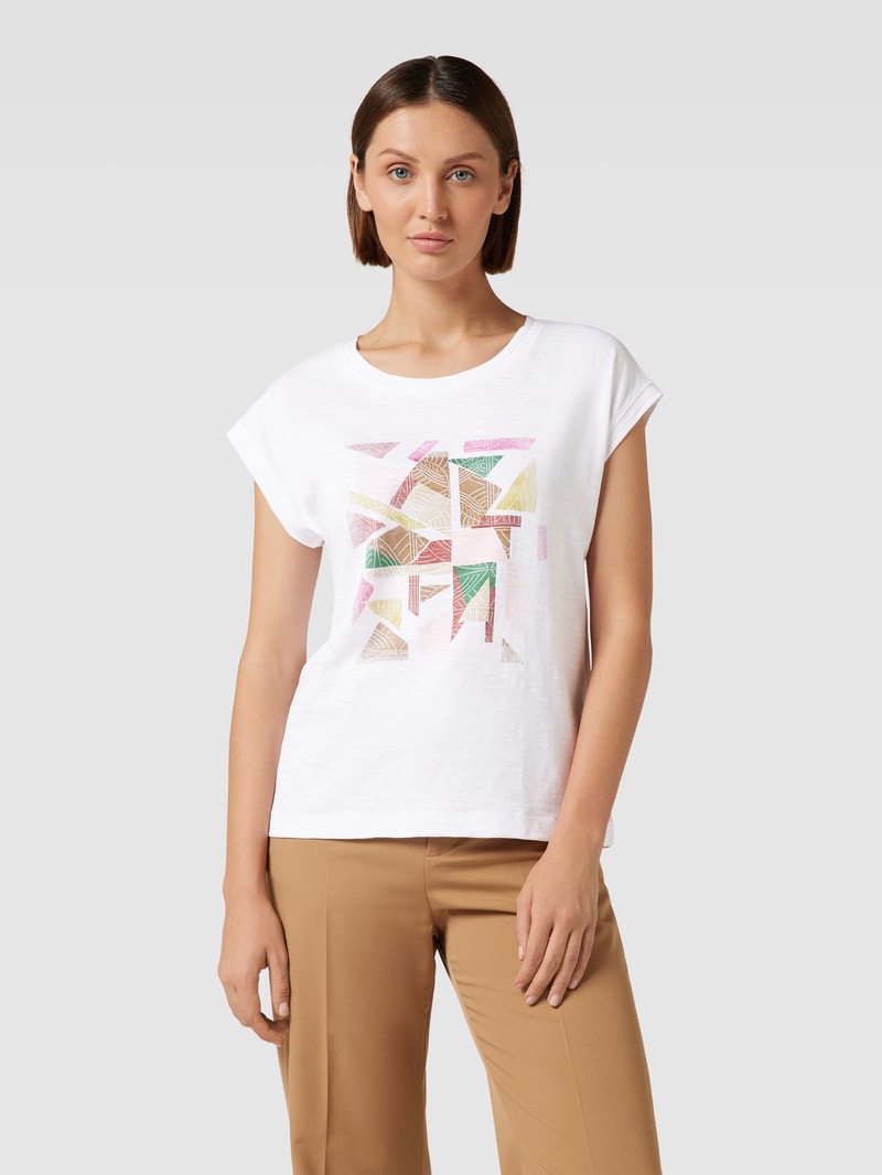 T-Shirt mit grafischem Muster in weiß