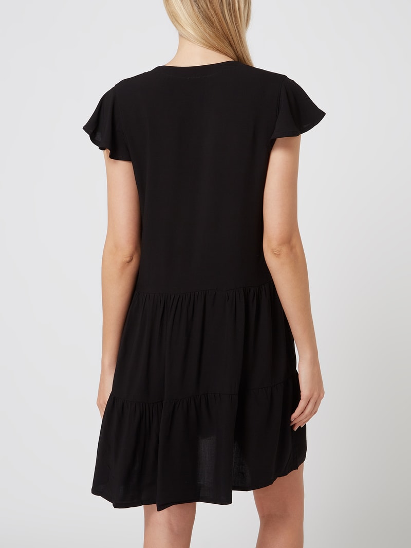 Shirtkleid aus Viskose in schwarz