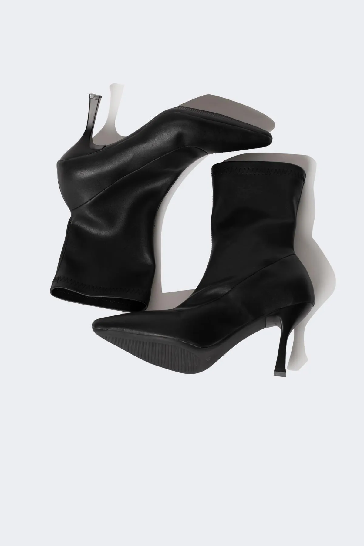 DeFacto  Damen-Winterstiefel aus Kunstleder mit hoher Sohle