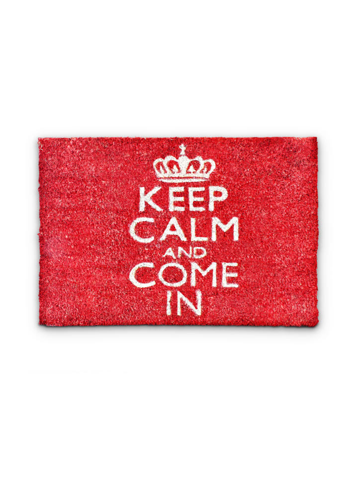 relaxdays Fußmatte Keep calm in Rot - (B)60 x (T)40 cm günstig kaufen onesize