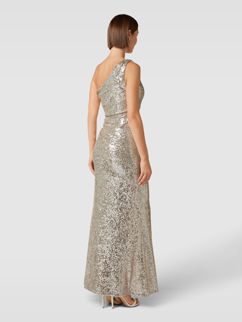 Abendkleid mit One-Shoulder-Träger in sand meliert