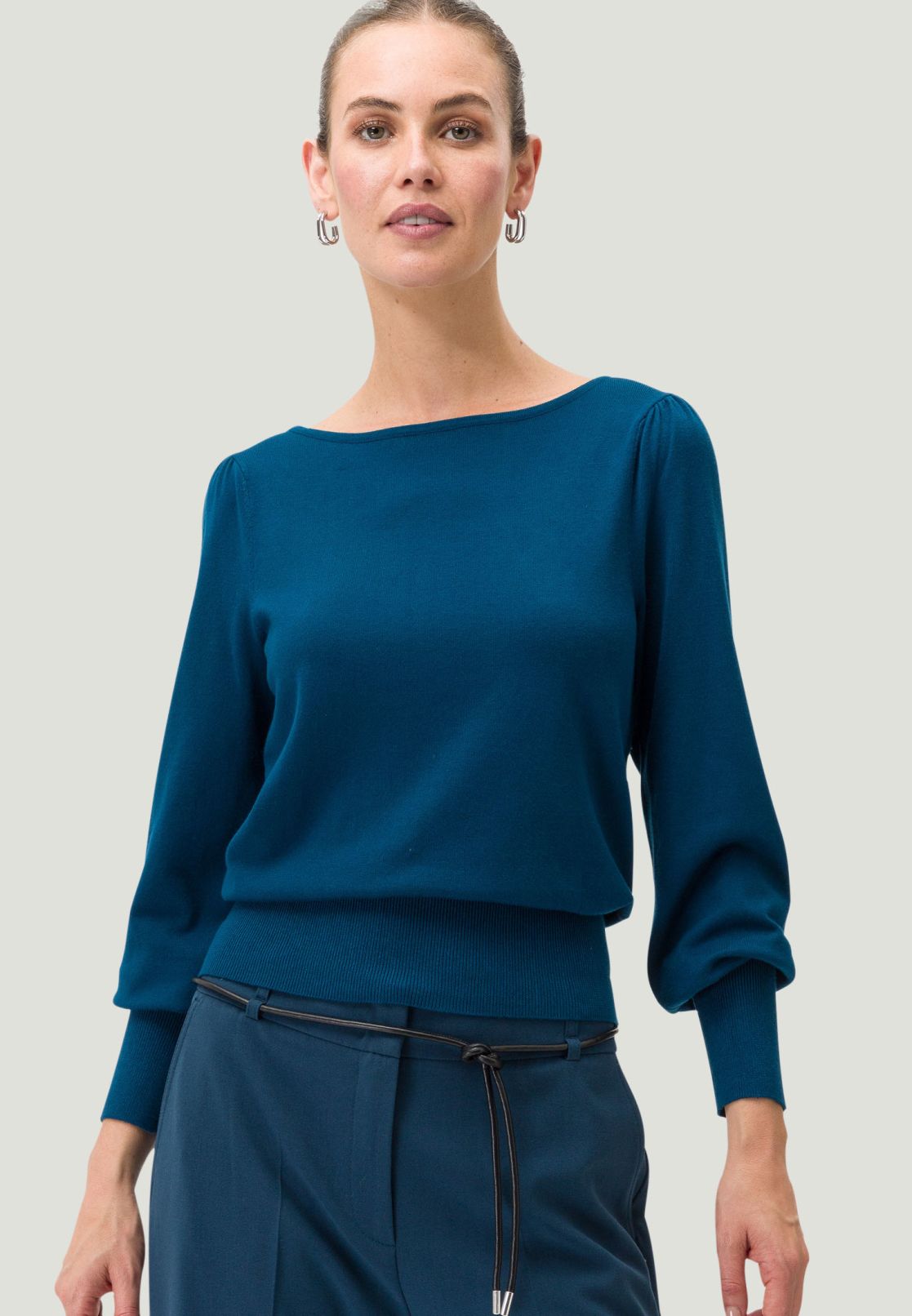 Strickpullover mit Rundhals