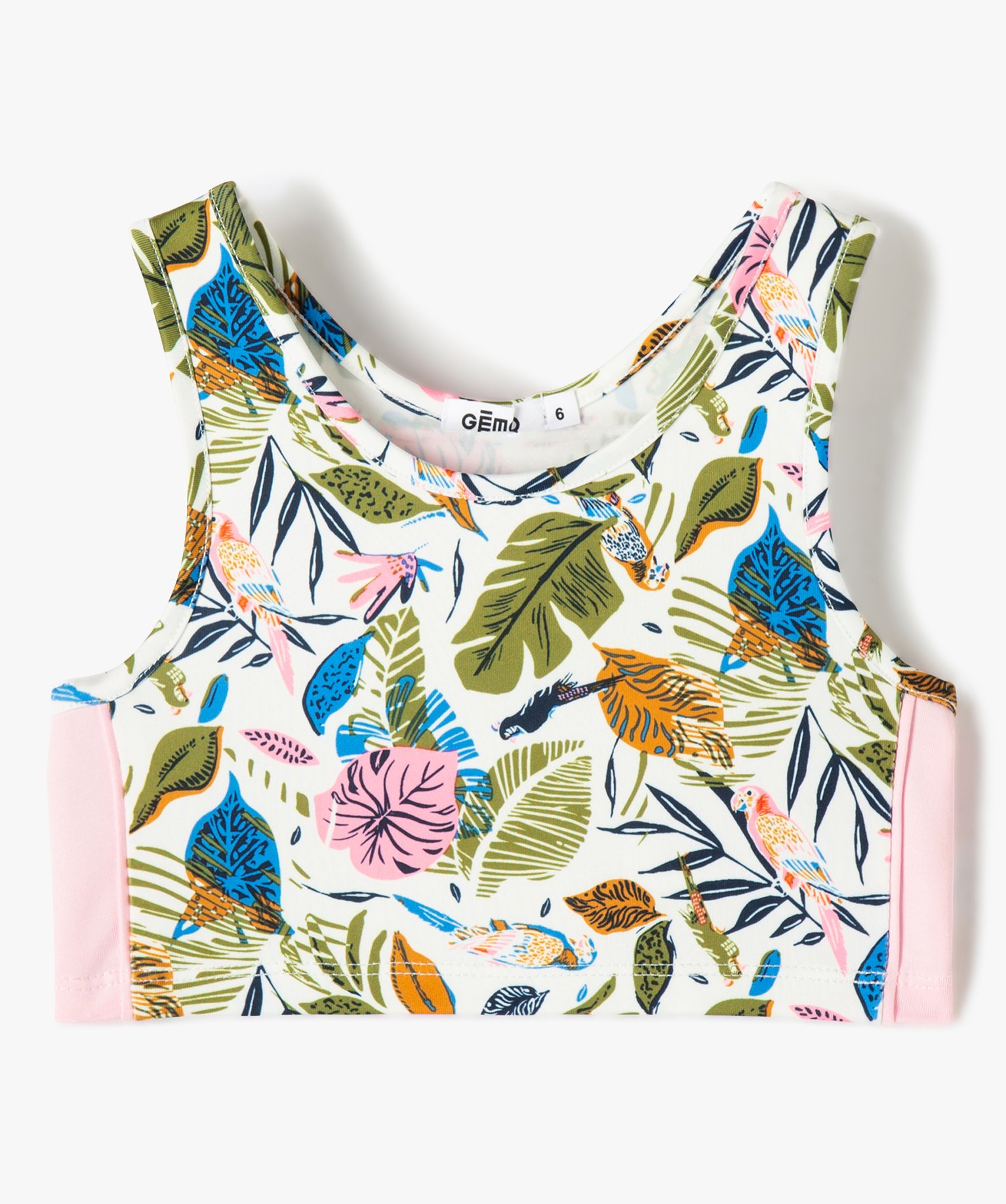 Débardeur de sport fille forme brassière ecru | GEMO
