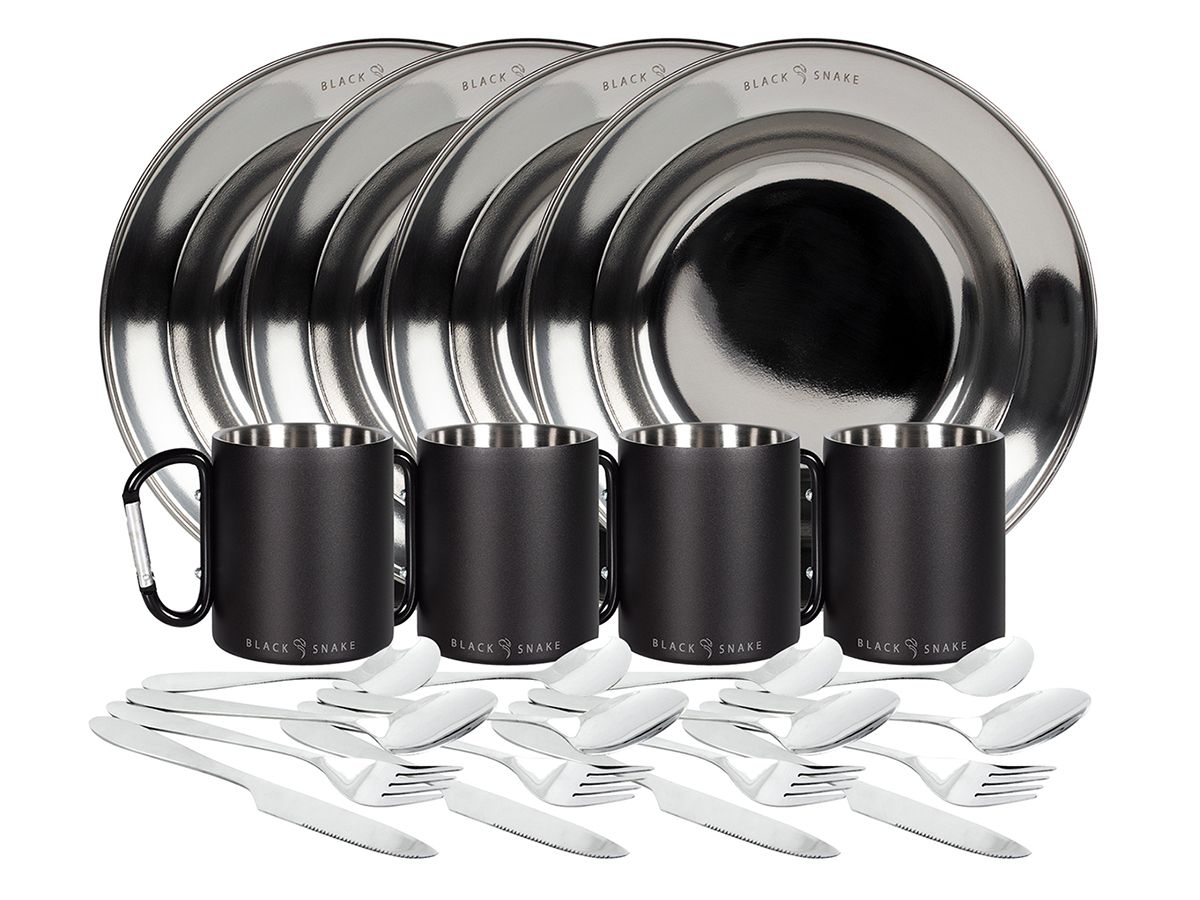 Black Snake 4-Person Camping Set mit Thermo Tasse