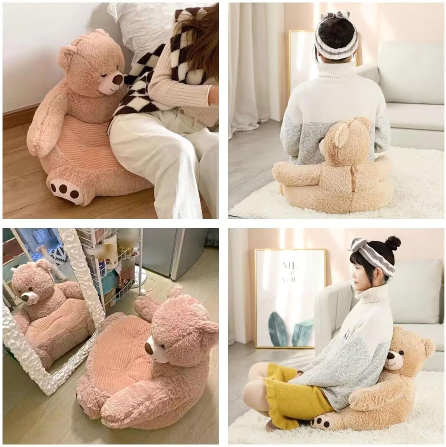 Hikeren Kindersessel Kinder Plüschsessel Kuscheltier Lesesofa Weiches Sitzkissen,Braunbär (1-St)