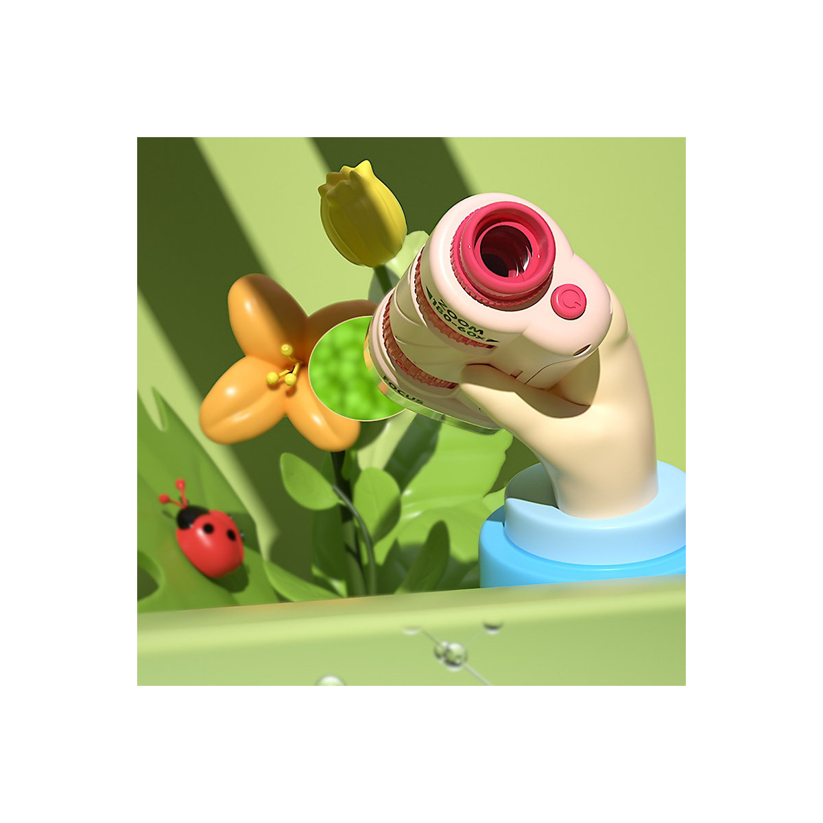 Cartoon Mini 3-in-1 Mikroskop Kindergarten Wissenschaft Experiment Set Tragbares Handmikroskop für Kinder