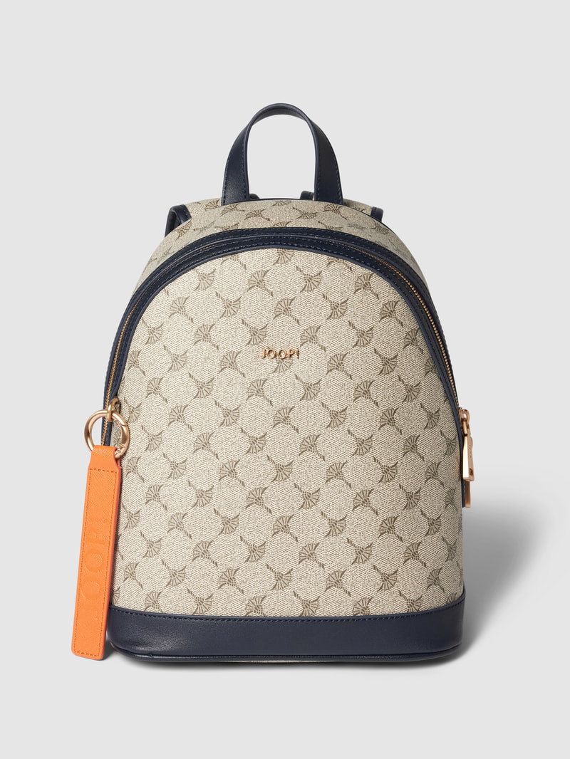 Rucksack mit Logo-Muster Modell 'ENRICA' in dunkelblau