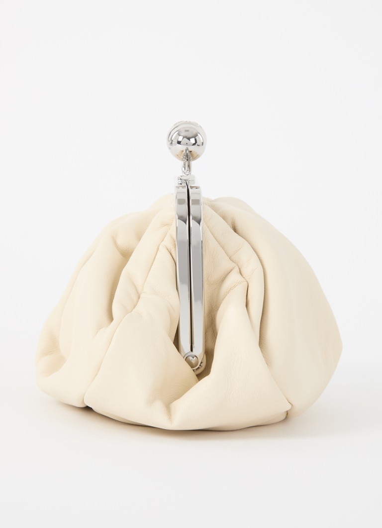 MaxMara Pasticcino Lederclutch mit abnehmbarem Schulterriemen