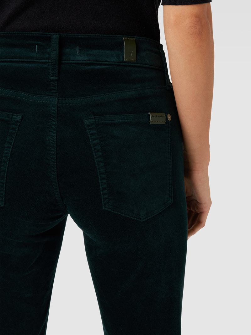 Hose im 5-Pocket-Design Modell 'Velvet' in dunkelgrün