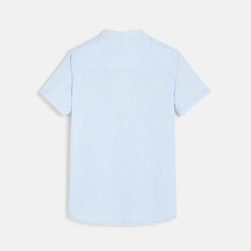 Chemisette col Mao turquoise garçon