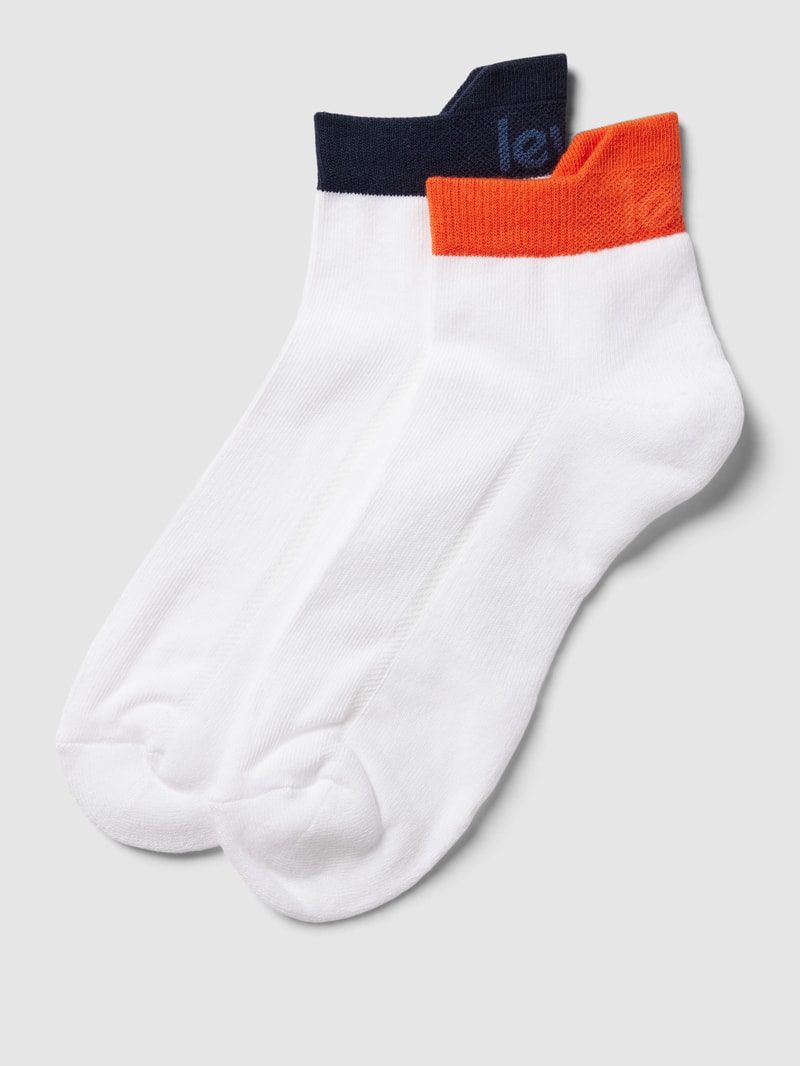 Socken mit Kontrastbesatz im 2er-Pack in weiß