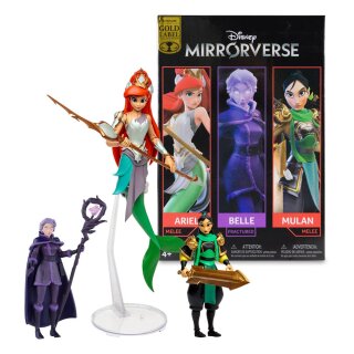 Disney Mirrorverse Actionfigur - Princess Pack Mulan, Belle (Fractured) & Arielle (Gold Label)