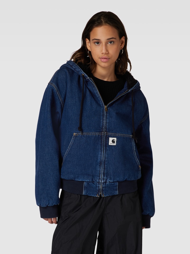 Jeansjacke mit Kapuze Modell 'ACTIVE' in jeans