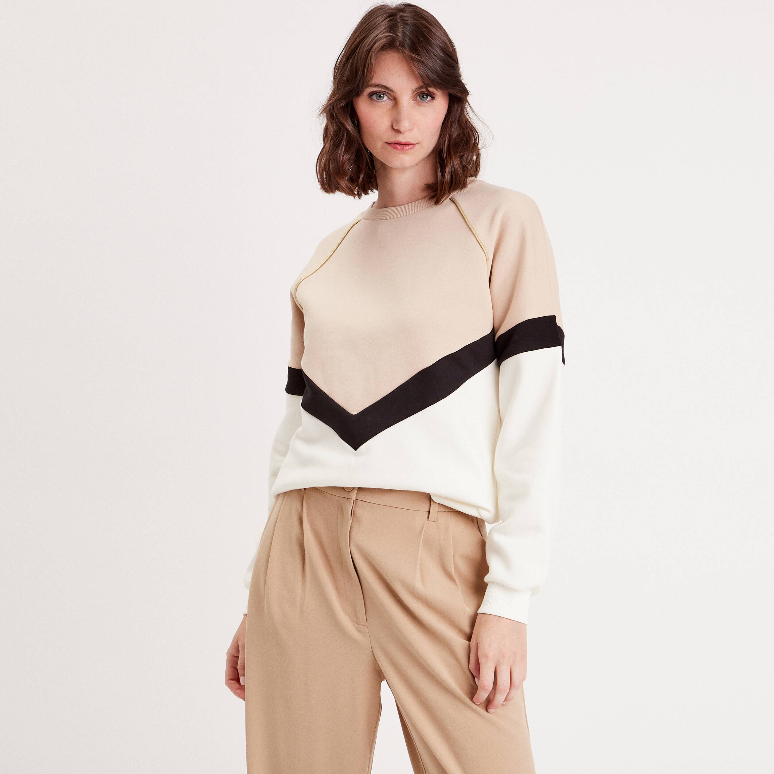 Sweat manches longues noir femme | Cache Cache