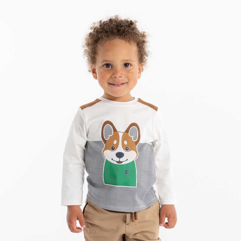 T-shirt colorblock animal marron bébé garçon