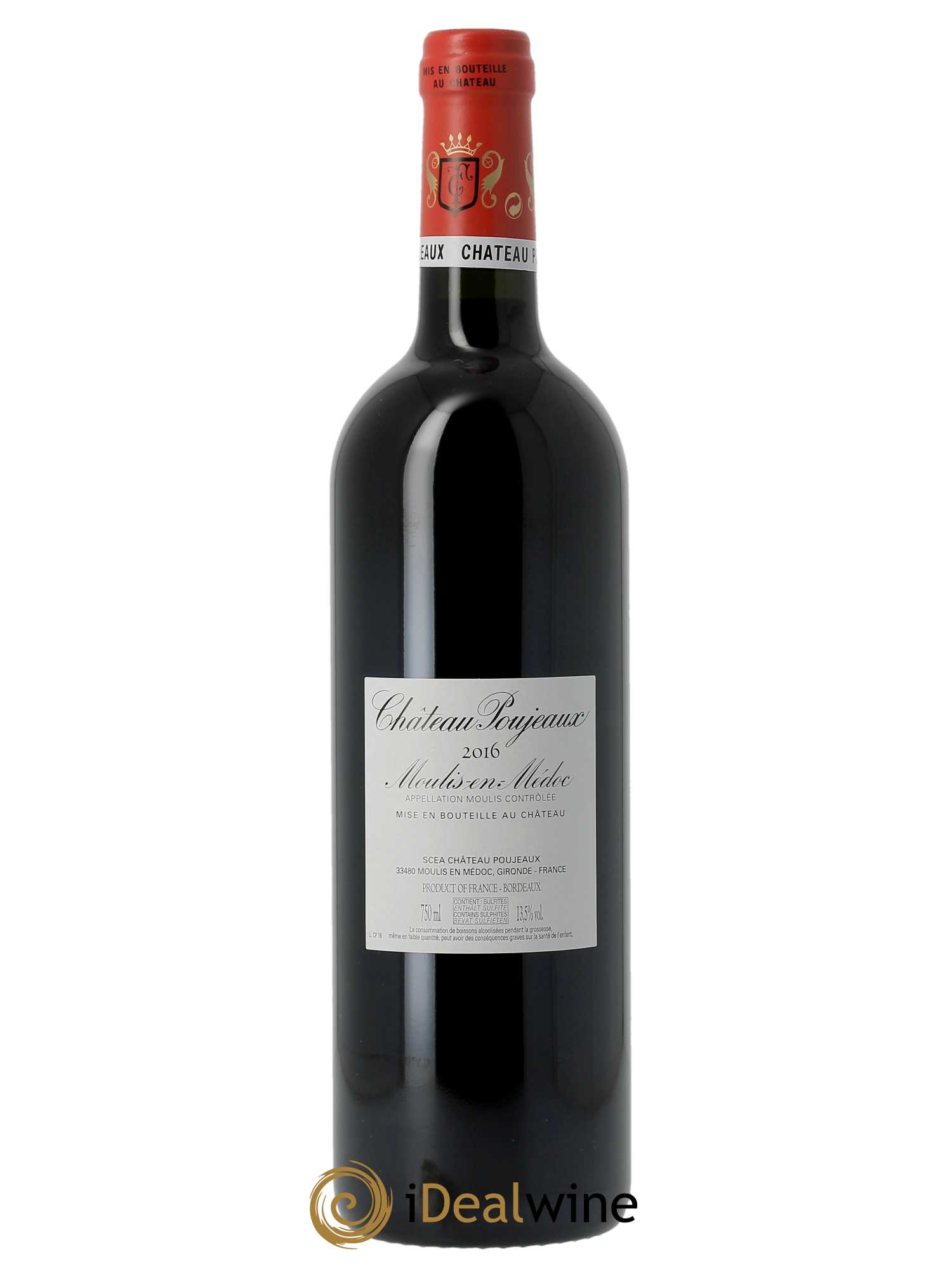 Château Poujeaux (CBO à partir de 6 bts) 2016 - Lot de 1 Bouteille