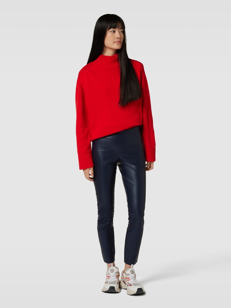 Leggings in Leder-Optik in dunkelblau