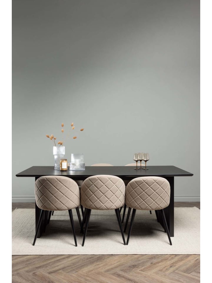 ebuy24 Essgruppe Vail 4 ( 7-teilig) Schwarz 100 x 200 cm günstig kaufen onesize