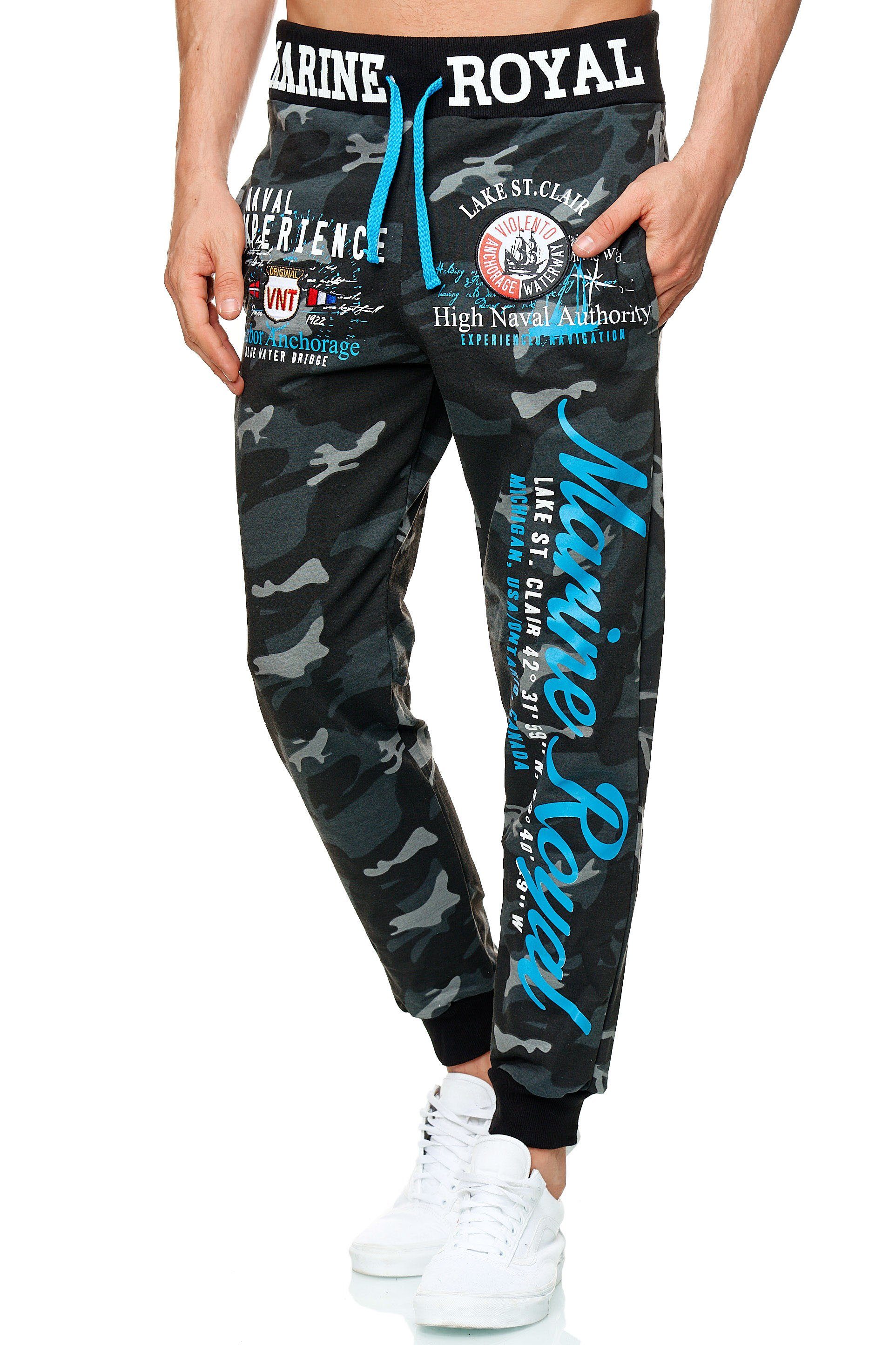 L.gonline Jogginghose Herren JoggingHOSE lang, Trainingshose Baumwolle, Sporthose mit (Sweatpants, 1-tlg) Fitness Freizeit Casual