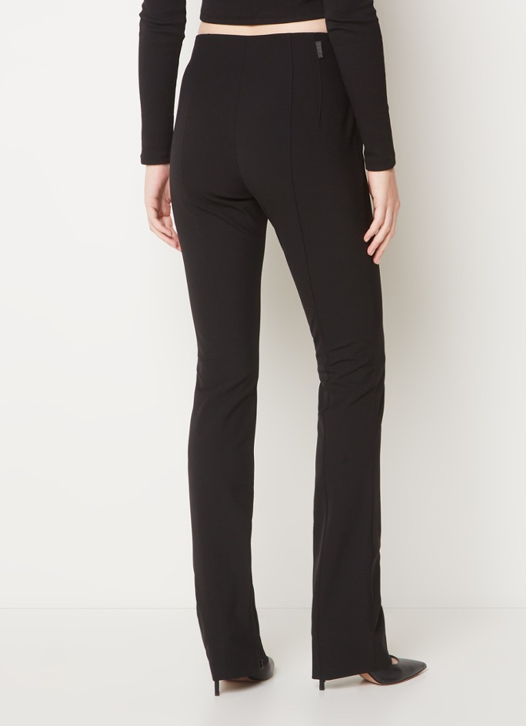 HUGO BOSS Helifa mid waist flared fit trousers with zipper detail