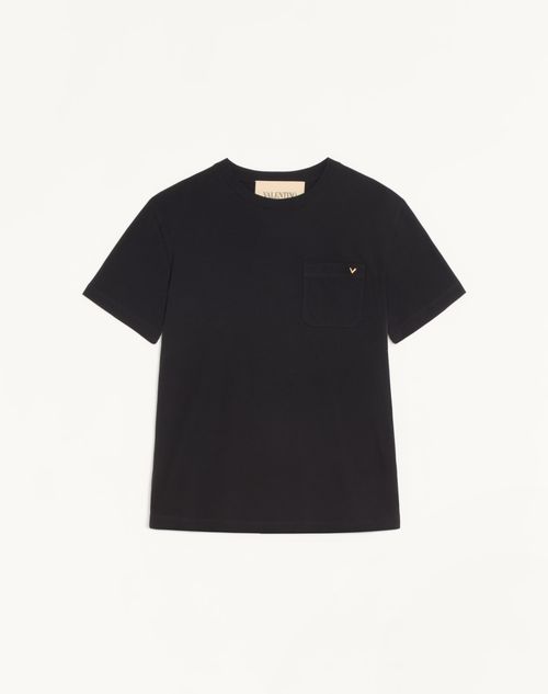 Camiseta Valentino de algodão com detalhes dourados