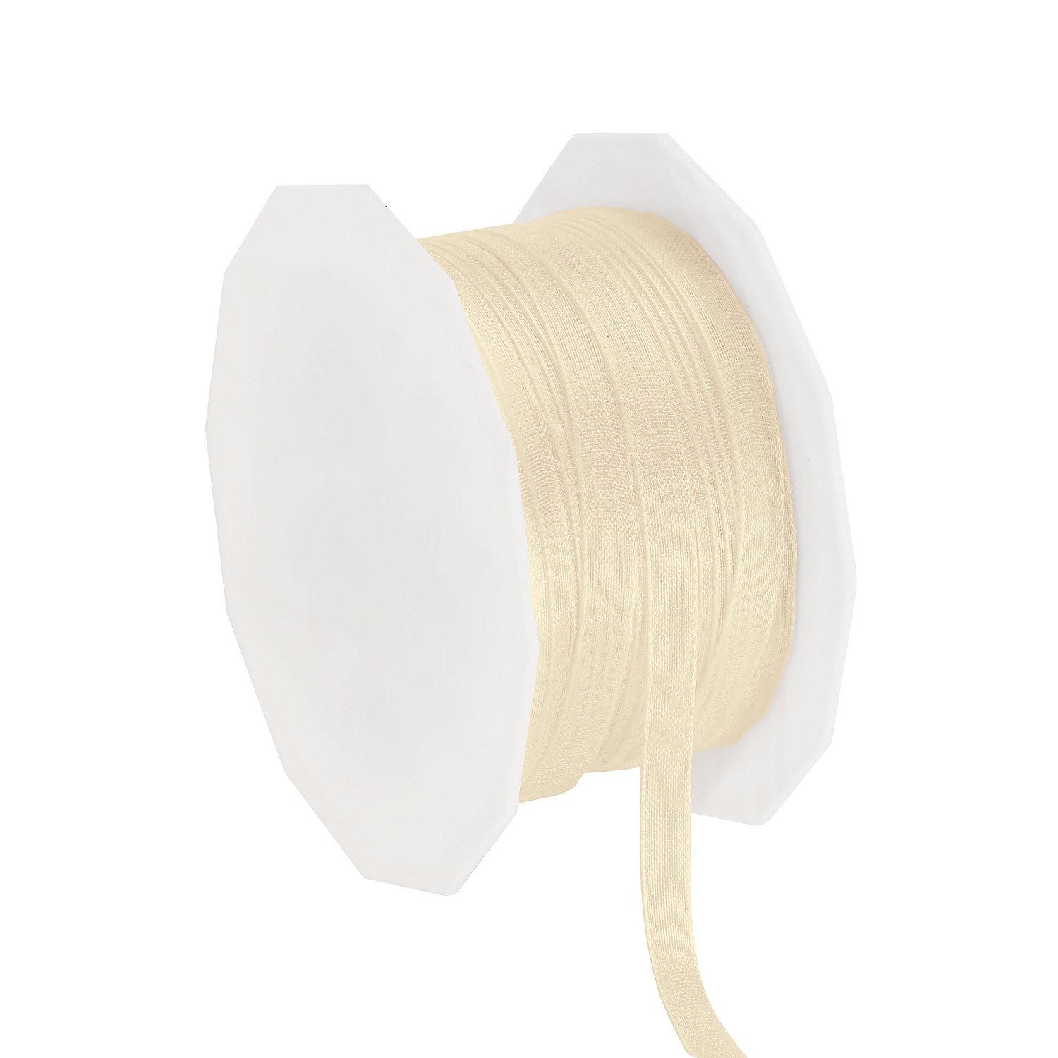 Chiffonband, creme, 6 mm, 50 m