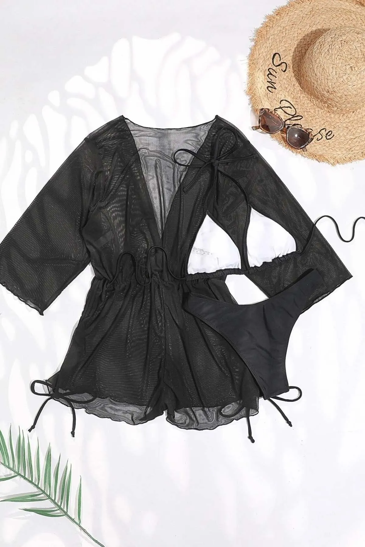 Angelsin  Chiffon Pareo Strandkleid Cover Up Kimono