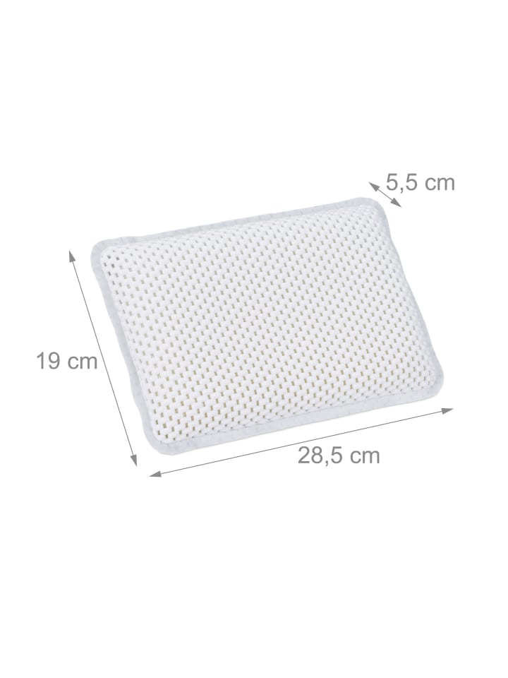 relaxdays Badewannenkissen in Weiß - (B)28,5x (H)19 x (T)5,5 cm günstig kaufen onesize