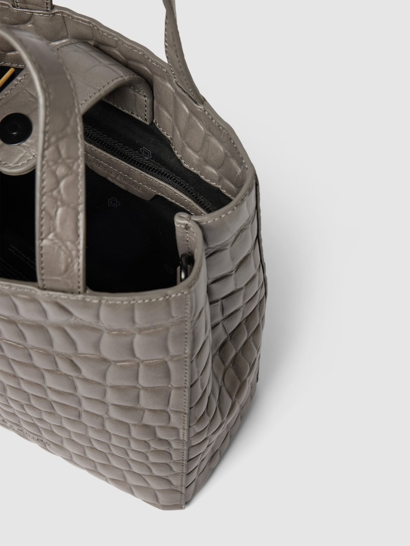 Tote Bag in Reptil-Optik Modell 'Paper Bag' in dunkelgrau