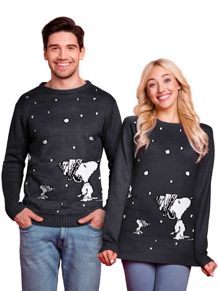 Snoopy The Peanuts Winterpullover- Snoopy in grau günstig kaufen