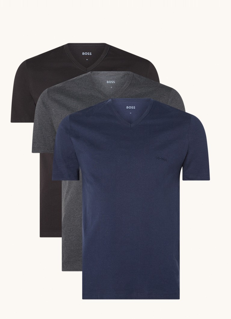 HUGO BOSS V-neck T-shirt in 3-pack