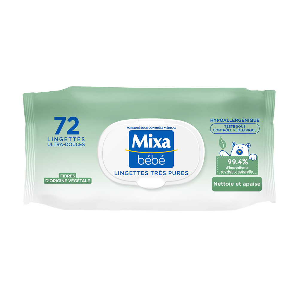 mixa Bébé Lingettes Très Pures d'Origine Naturelle