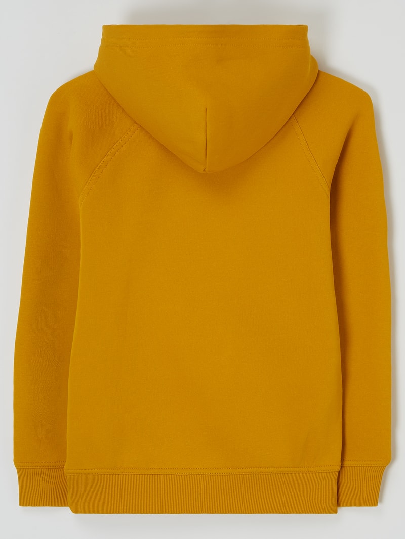 Hoodie mit Logo-Stickerei in gelb