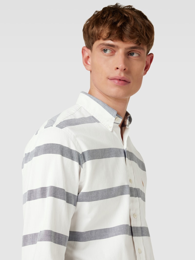 Custom Fit Freizeithemd mit Button-Down-Kragen in marineblau