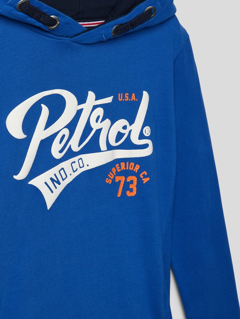 Hoodie mit Logo-Print in royalblau
