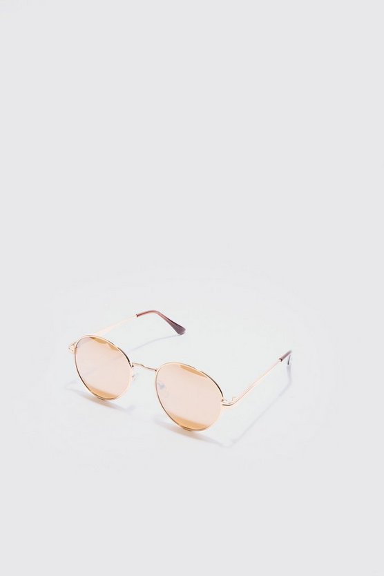Runde Metall-Sonnenbrille in Gold